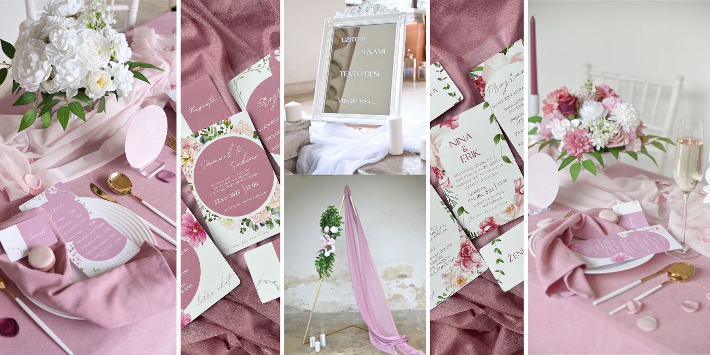 Svadobný dekor Cashmere Rose - Bela Moment