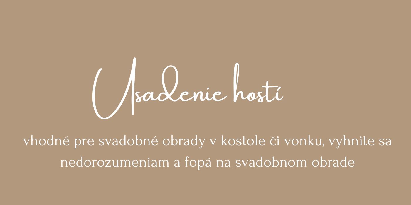 <p>Uctite si svojich hostí nadčasovým usadením na svadobnom obrade</p>
